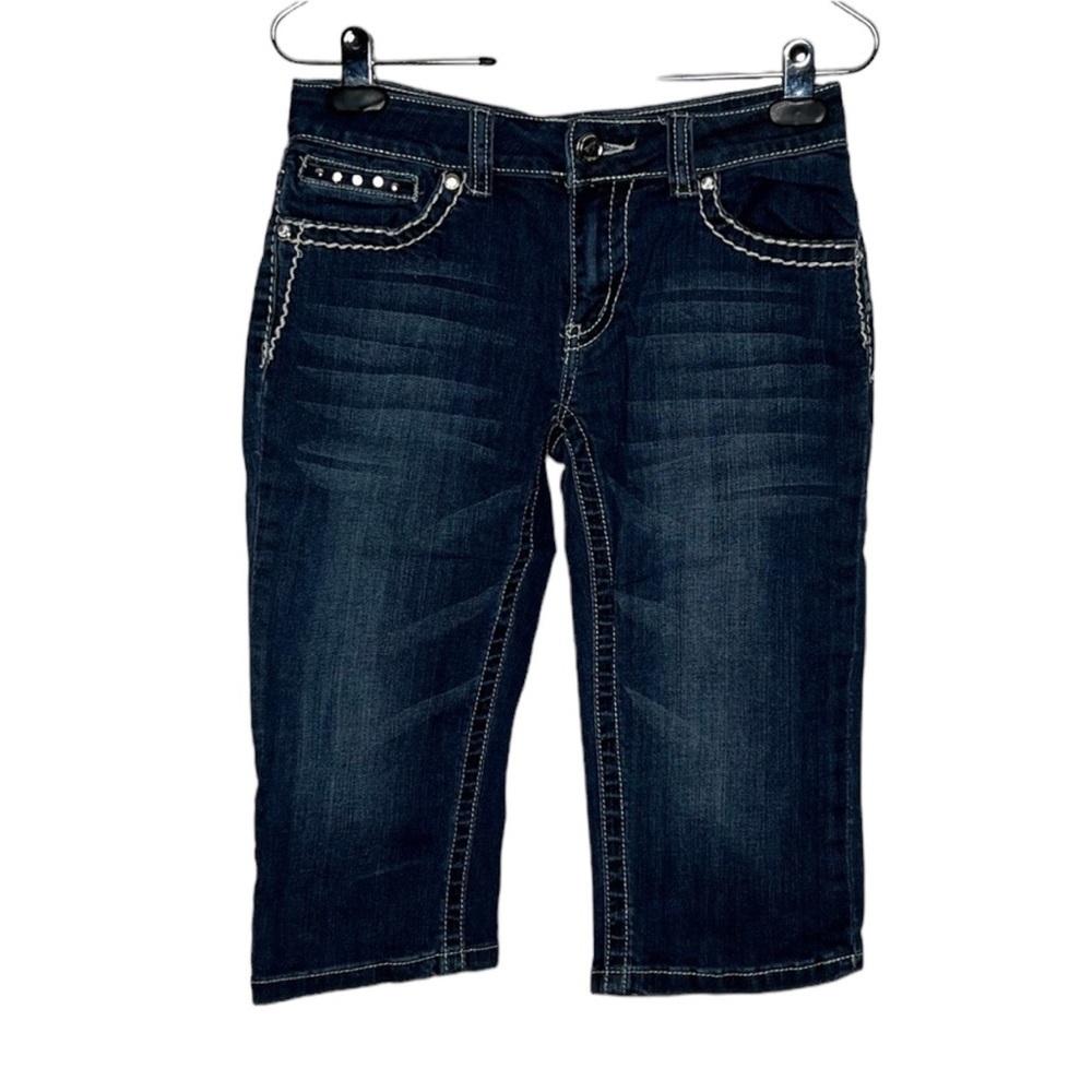 Miss Chic USA Embellished Denim Capri Jeans Short